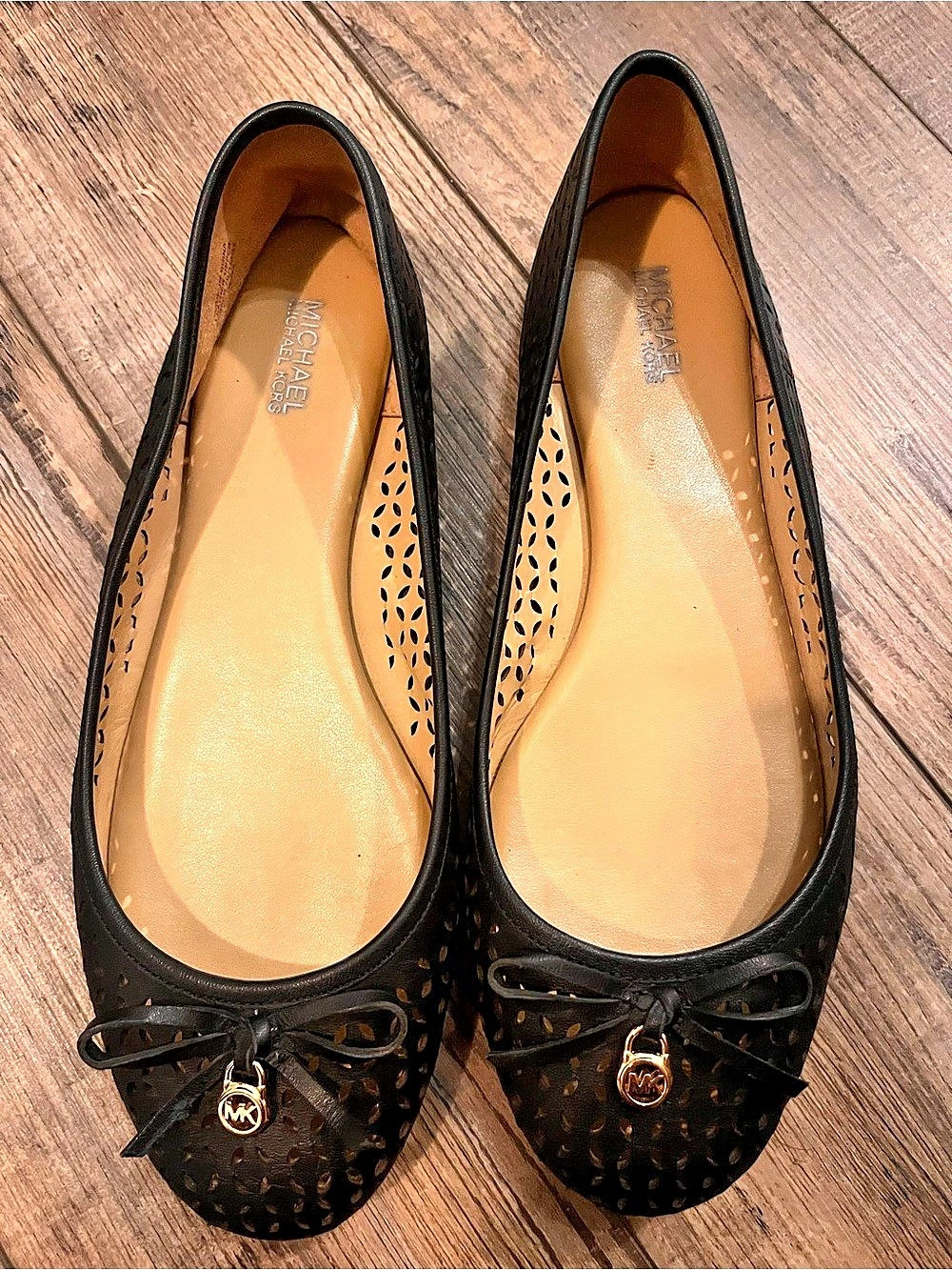 Michael Kors MICHAEL Kors Fulton Cutout Leather Ballet Flat Fulton Cutout
